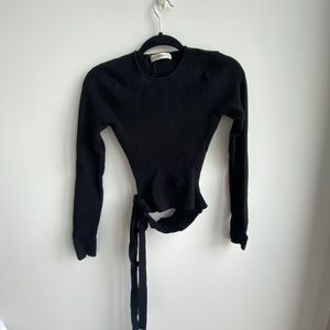Zara knit wrap crop top, L